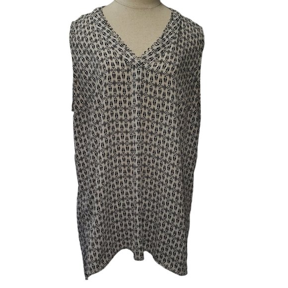 CT259 DR2 Ladies Black & White Sleeveless Blouse XL - Picture 1 of 8
